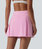 Airy Mid Rise Tummy Control 2-in-1 Ruched Mini Workout Skirt with Pockets — Nosegay — view 2