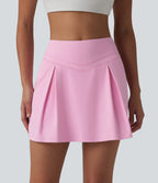 Airy Mid Rise Tummy Control 2-in-1 Ruched Mini Workout Skirt with Pockets — Nosegay — view 4
