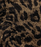 Mid Rise Drawstring Baggy Leopard Print Casual Trousers with Pockets — Black Coffee Leopard Print — view 7