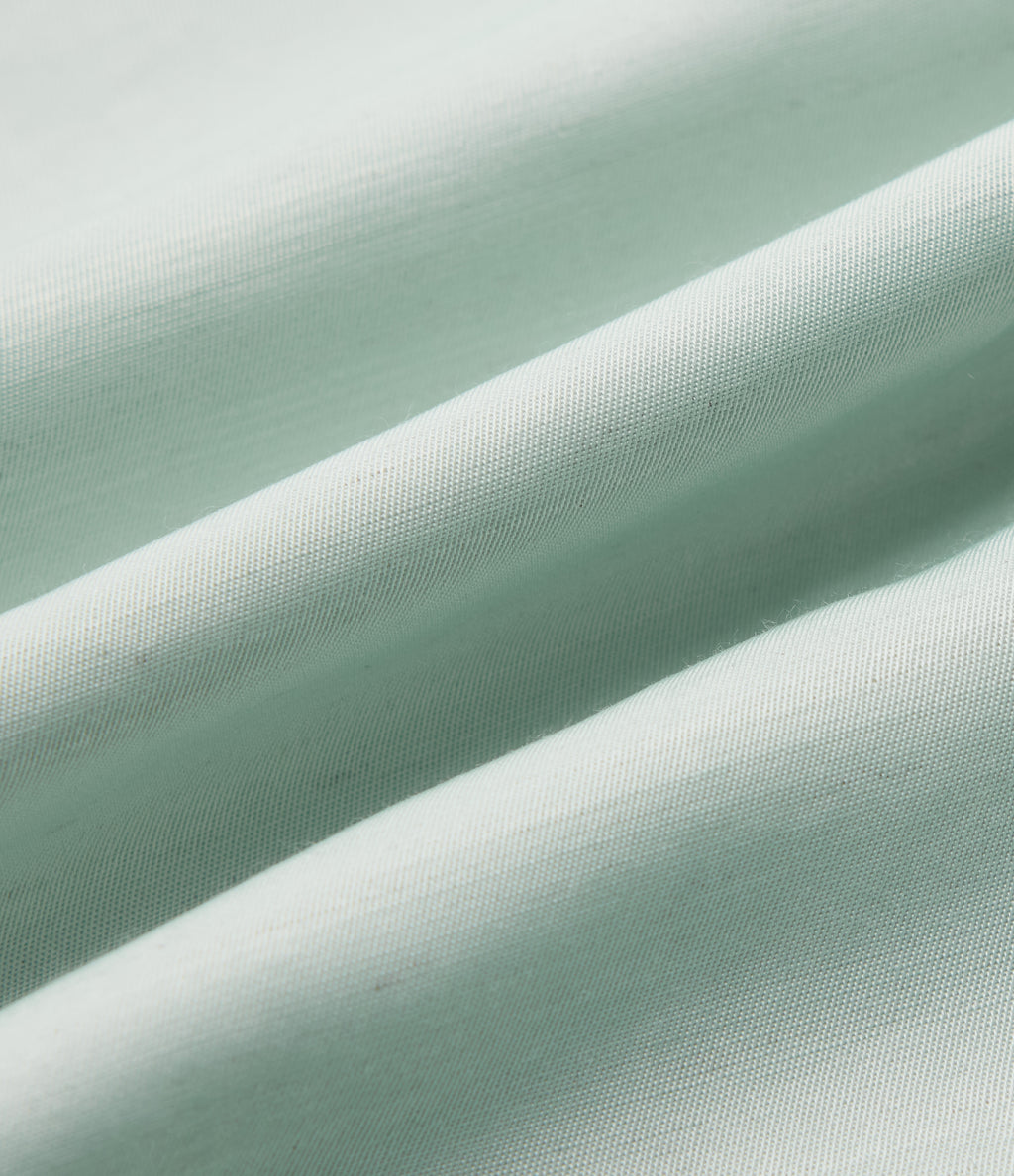High Waisted Tie Side Baggy Linen-Blend Pants with Pockets — Pale Aqua — view 7