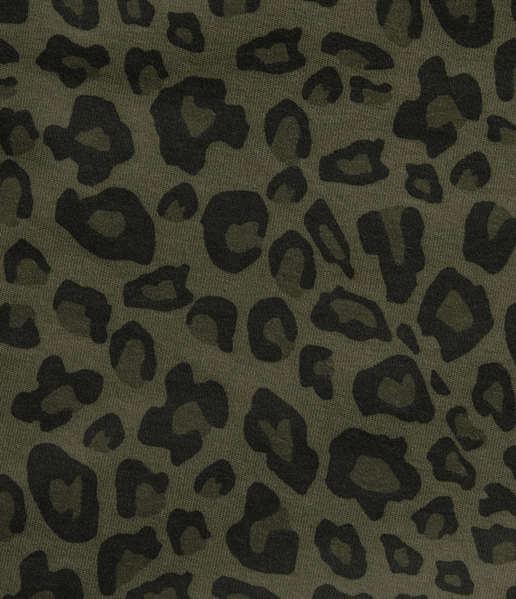 Adjustable Straps Rolled Hem Leopard Print Casual Short Dungarees with Pockets — Olive Leopard — view 8