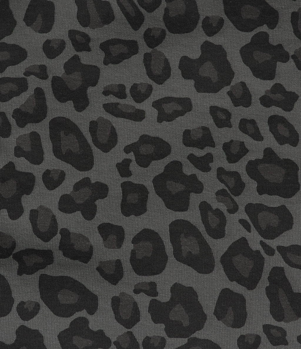 Mid Rise Leopard Print Casual Barrel Leg Trousers with Pockets — Granite Panther — view 8
