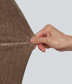 Long Sleeve Velvet Lounge Jacket with Pockets — Cocoa Brown — view 6
