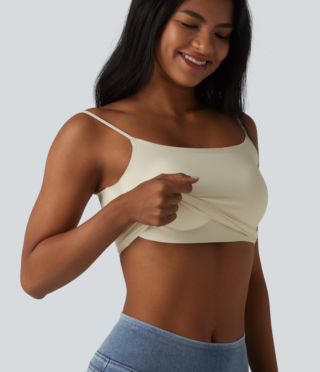 Non-Removable Pad Casual Tank Top — Baby's Breath — view 1