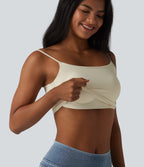 Non-Removable Pad Casual Tank Top — Baby's Breath — view 1