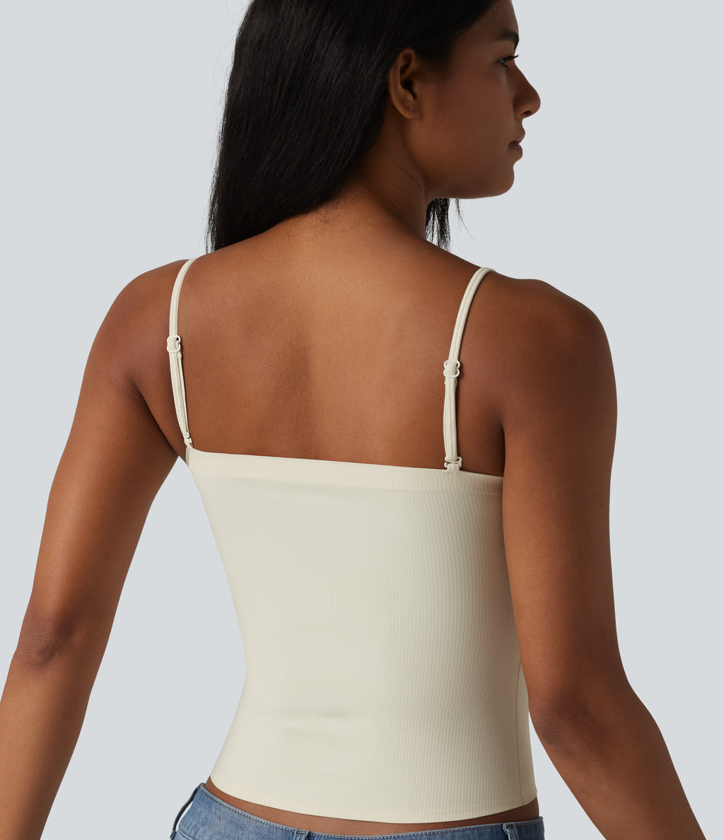 Non-Removable Pad Casual Tank Top — Baby's Breath — view 6
