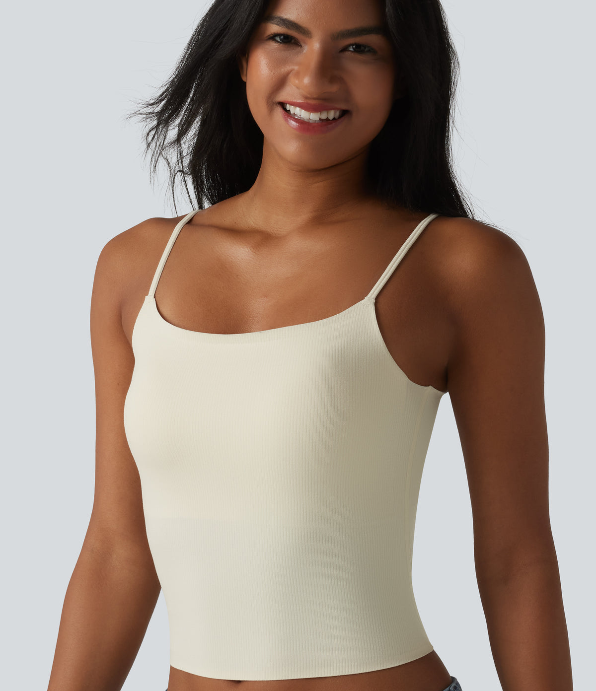 Non-Removable Pad Casual Tank Top — Baby's Breath — view 5