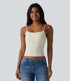 Non-Removable Pad Casual Tank Top — Baby's Breath — view 3