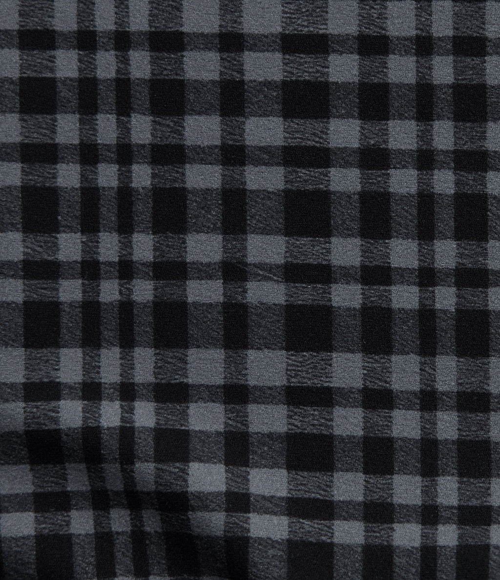 Check Plaid Print High Waisted Drawstring Yoga Pedal Pushers Leggings with Pockets — Storm Gray Check Plaid — view 8