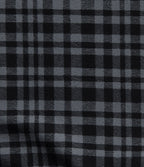 Check Plaid Print High Waisted Drawstring Yoga Pedal Pushers Leggings with Pockets — Storm Gray Check Plaid — view 8