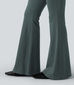 High Waisted Stripe InstantCool Flare Work Trousers — Cloud Shadow — view 5