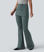 High Waisted Stripe InstantCool Flare Work Trousers — Cloud Shadow — view 1