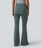 High Waisted Stripe InstantCool Flare Work Trousers — Cloud Shadow — view 2