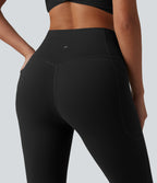 High Waisted Tummy Control Yoga Balloon Joggers with Pockets — Black — view 5
