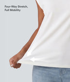 V Neck Decorative Button Cap Sleeve Relaxed Casual T-Shirt — White — view 4