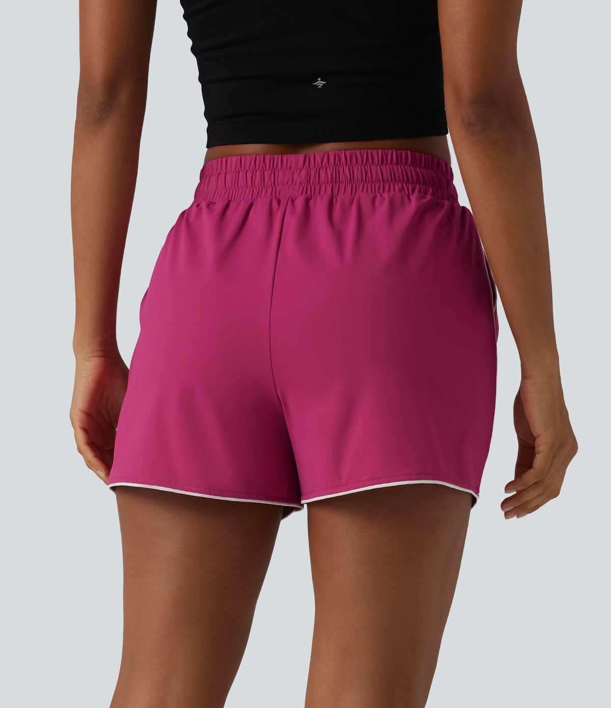 High Waisted Drawstring Quick Dry InstantCool Workout Shorts 3'' with Pockets-UPF40+ — Vivacious — view 3