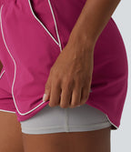 High Waisted Drawstring Quick Dry InstantCool Workout Shorts 3'' with Pockets-UPF40+ — Vivacious — view 5