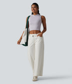 OneForm Seamless Flow Hooded Cropped Casual Tank Top — Raindrops — view 7