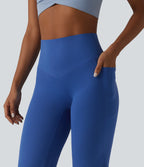 High Waisted Tummy Control Pedal Pushers Dance Balloon Joggers with Pockets — Beaucoup Blue — view 4