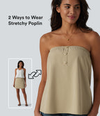 Tube Stretchy Poplin Casual Tank Top — Fields of Rye — view 1