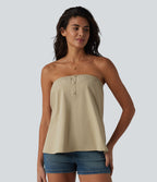 Tube Stretchy Poplin Casual Tank Top — Fields of Rye — view 7