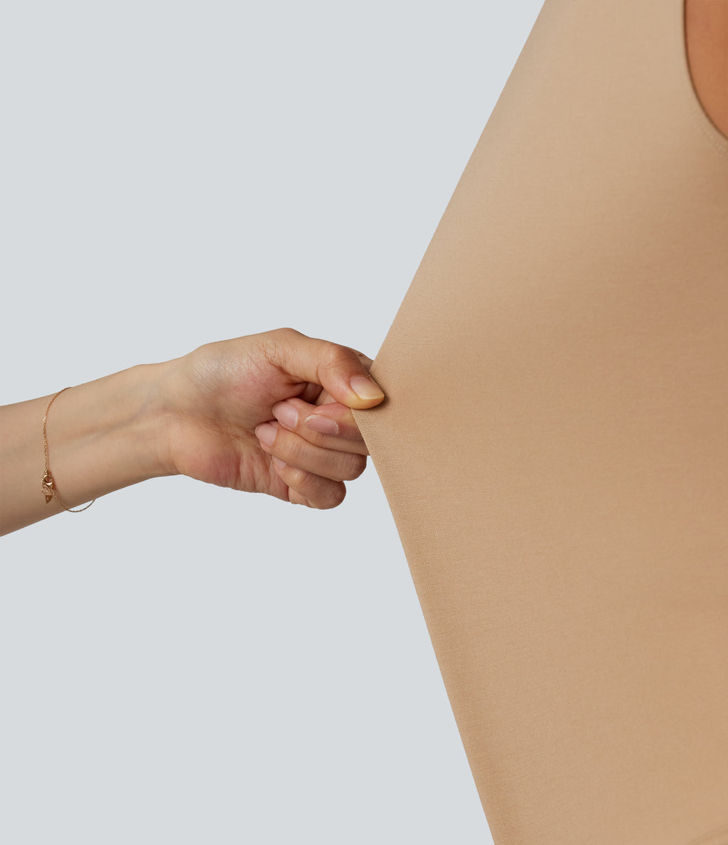 Round Neck Casual Vest — Tan — view 7