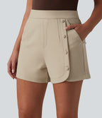 High Waisted Work Shorts 3'' with Pockets — Brown Rice — view 5