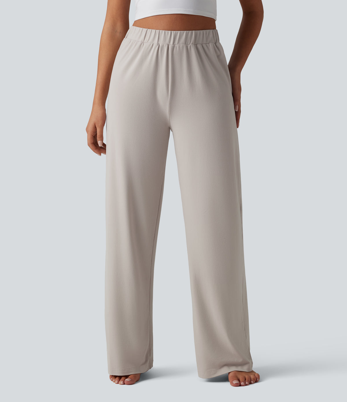 High Waisted Baggy Lounge Trousers — Wind Chime — view 3