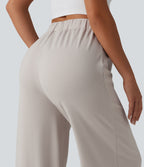 High Waisted Baggy Lounge Trousers — Wind Chime — view 5
