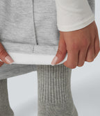 High Waisted Drawstring Straight Leg Lounge Thermal Trousers with Pockets — Antarctica — view 5