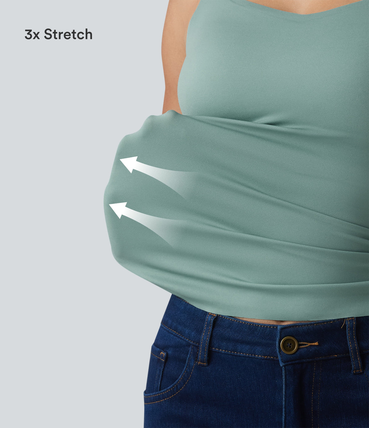 Built-in Bra Casual Tank Top B-E Cups — Bronze Stone Green — view 7