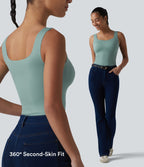 Built-in Bra Casual Tank Top B-E Cups — Bronze Stone Green — view 8