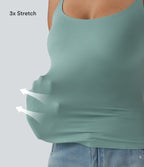 Scoop Neck Built-in Bra Casual Tank Top B-E Cups — Clear Green — view 8