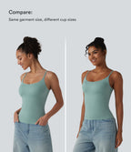 Scoop Neck Built-in Bra Casual Tank Top B-E Cups — Clear Green — view 5