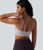 Low Support Built-in Bra Yoga Sports Bra — Lilac Marble — view 1