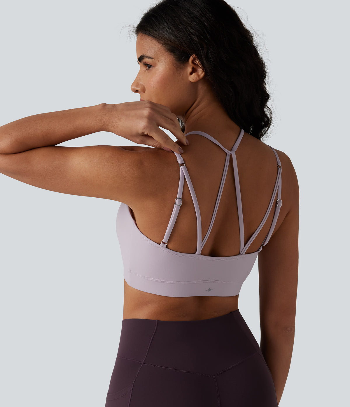 Low Support Built-in Bra Yoga Sports Bra — Lilac Marble — view 1
