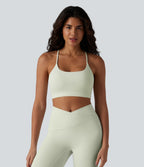 Low Support U Neck Built-in Bra Yoga Sports Bra — Icicle — view 2