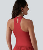 Ribbed Racerback Built-in Bra Maxi Dress with Pockets — Rubicondo — view 4
