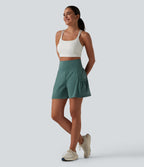 Airy High Waisted Tummy Control 2-in-1 InstantCool Workout Shorts 5'' with Pockets — Blue Spruce — view 7