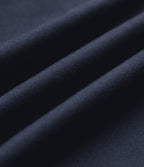 High Waisted Pleated Work Chino Cotton Baggy Shorts 7'' with Pockets — Navy Blazer — view 7