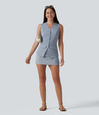 Airy V Neck InstantCool Casual Vest — Snowflake Blue — view 7