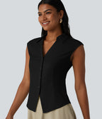 Sleeveless Casual Shirt — Black — view 6