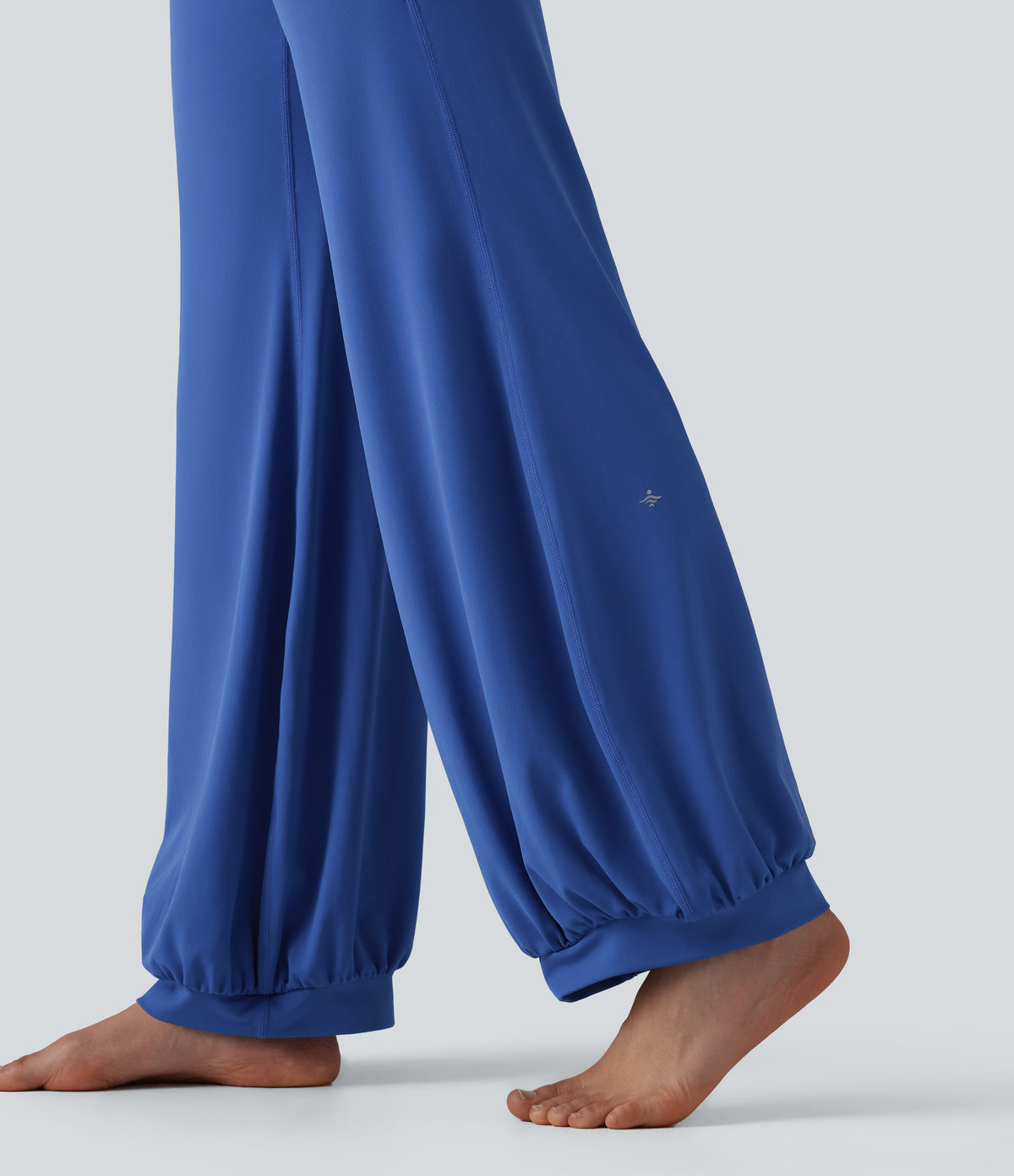 High Waisted Drawstring Dance Balloon Pants with Pockets — Beaucoup Blue — view 8
