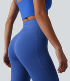 High Waisted Drawstring Dance Balloon Pants with Pockets — Beaucoup Blue — view 3