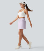 High Waisted 2-in-1 Mini Tennis Skirt with Pockets — Orchid Petal — view 8
