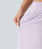 High Waisted 2-in-1 Mini Tennis Skirt with Pockets — Orchid Petal — view 7
