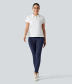 High Waisted Herringbone Golf Skinny Trousers with Pockets — Peacoat — view 3