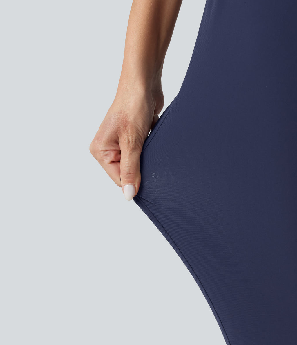 High Waisted Quick Dry Golf Cropped Joggers with Pockets — Peacoat — view 7