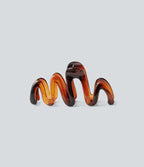 Wave-Shaped Hair Claw — Brown — view 2