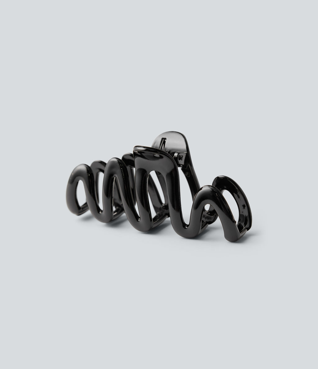 Wave-Shaped Hair Claw — Black — view 4